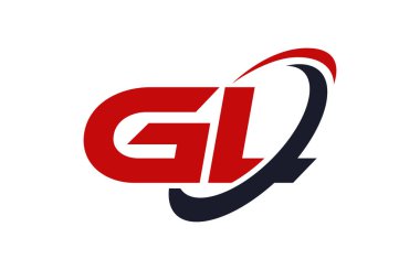 GL Logo Swoosh elips kırmızı mektup vektör kavramı