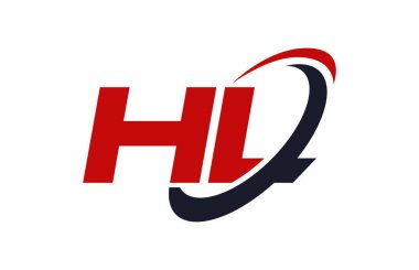 HL Logo Swoosh elips kırmızı mektup vektör kavramı