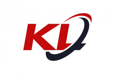 KL Logo Swoosh elips kırmızı mektup vektör kavramı