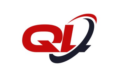 Ql Logo Swoosh elips kırmızı mektup vektör kavramı