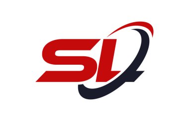 SL Logo Swoosh elips kırmızı mektup vektör kavramı