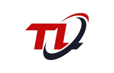 TL Logo Swoosh elips kırmızı mektup vektör kavramı