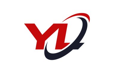 Yl Logo Swoosh elips kırmızı mektup vektör kavramı
