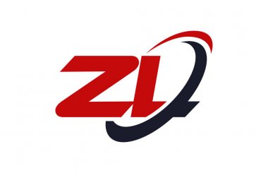Zl Logo Swoosh elips kırmızı mektup vektör kavramı