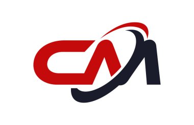 Cm Logo Swoosh elips kırmızı mektup vektör kavramı
