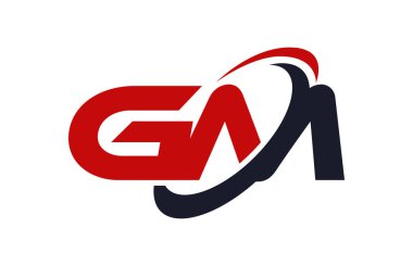 GM Logo Swoosh elips kırmızı mektup vektör kavramı