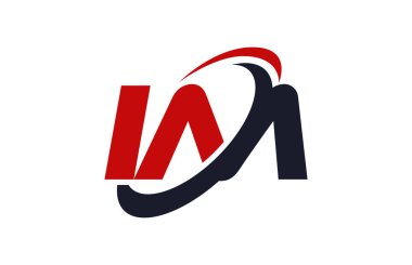 Im Logo Swoosh elips kırmızı mektup vektör kavramı