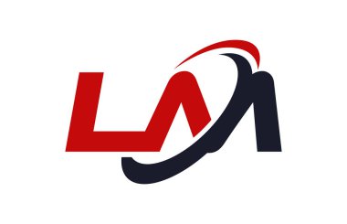 LM Logo Swoosh elips kırmızı mektup vektör kavramı