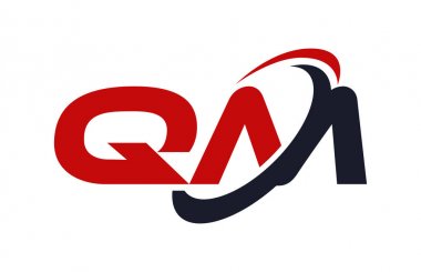 QM Logo Swoosh elips kırmızı mektup vektör kavramı