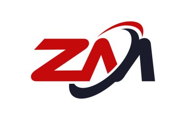 ZM Logo Swoosh elips kırmızı mektup vektör kavramı