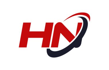 HN Logo Swoosh elips kırmızı mektup vektör kavramı