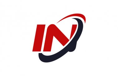 Elips kırmızı mektup vektör kavramı logo Swoosh