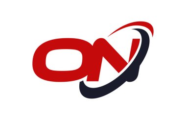 Elips kırmızı mektup vektör kavramı logosuna Swoosh