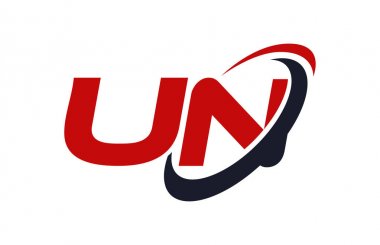 BM logosu Swoosh elips kırmızı mektup vektör kavramı