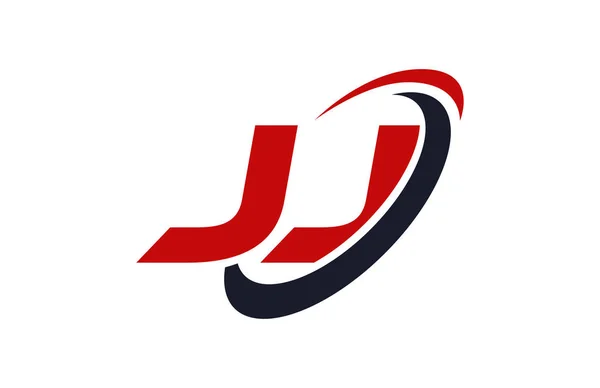 Logo Swoosh Ellipse Lettre Rouge Concept Vectoriel — Image vectorielle
