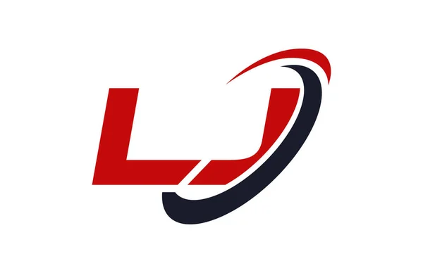 Logo Swoosh Ellipse Red Letter Vector Concept — Vector de stoc