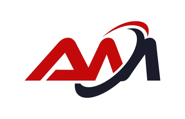 Logotipo Swoosh Elipse Red Letra Vector Concepto — Vector de stock