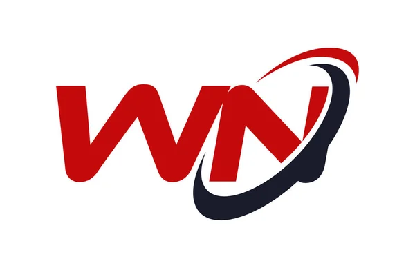 Λογότυπο Swoosh Έλλειψη Κόκκινο Γράμμα Διάνυσμα Έννοια — Διανυσματικό Αρχείο