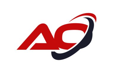 Ao Logo Swoosh elips kırmızı mektup vektör kavramı