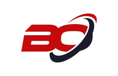 Bo Logo Swoosh elips kırmızı mektup vektör kavramı
