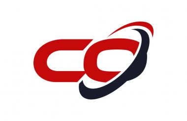 Co Logo Swoosh elips kırmızı mektup vektör kavramı