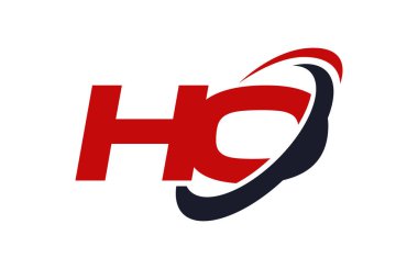 Ho Logo Swoosh elips kırmızı mektup vektör kavramı