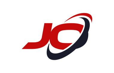 Jo Logo Swoosh elips kırmızı mektup vektör kavramı