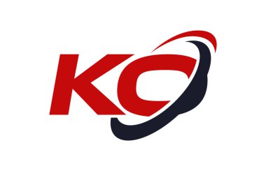 Ko Logo Swoosh elips kırmızı mektup vektör kavramı