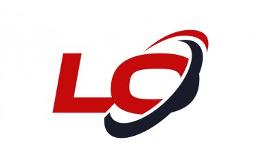 Lo Logo Swoosh elips kırmızı mektup vektör kavramı