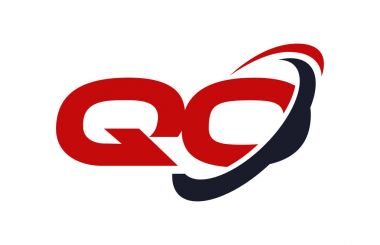 Qo Logo Swoosh elips kırmızı mektup vektör kavramı