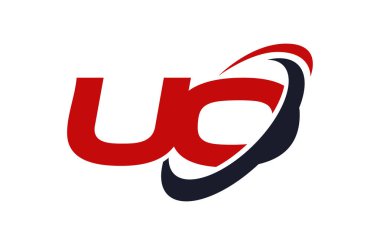Uo Logo Swoosh elips kırmızı mektup vektör kavramı