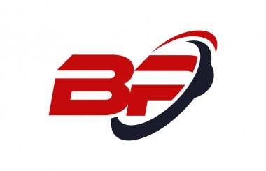 BP logosu Swoosh elips kırmızı mektup vektör kavramı