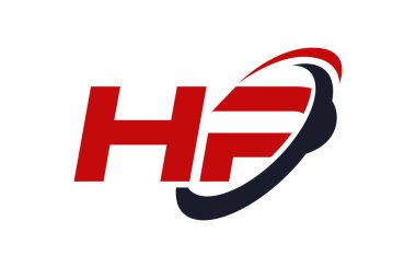 HP logosu Swoosh elips kırmızı mektup vektör kavramı