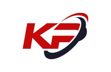 KP Logo Swoosh elips kırmızı mektup vektör kavramı