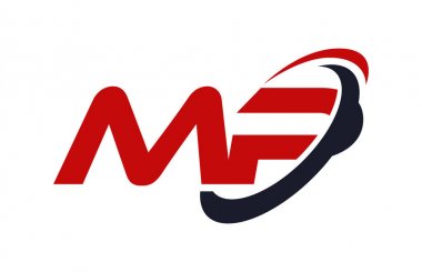 MP Logo Swoosh elips kırmızı mektup vektör kavramı