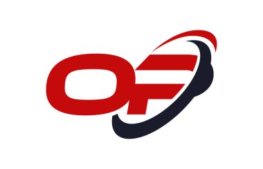 Op Logo Swoosh elips kırmızı mektup vektör kavramı