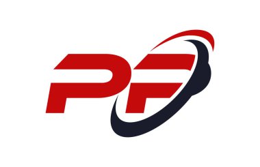 PP Logo Swoosh elips kırmızı mektup vektör kavramı