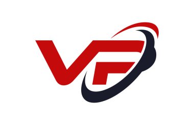 VP Logo Swoosh elips kırmızı mektup vektör kavramı