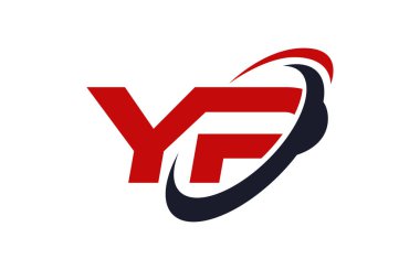YP Logo Swoosh elips kırmızı mektup vektör kavramı