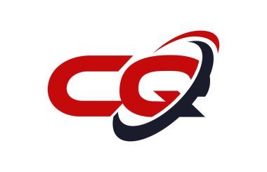 CQ Logo Swoosh elips kırmızı mektup vektör kavramı