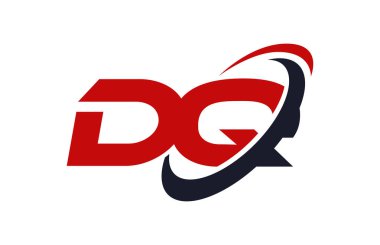 DQ Logo Swoosh elips kırmızı mektup vektör kavramı