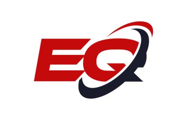 EQ Logo Swoosh elips kırmızı mektup vektör kavramı