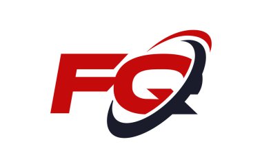 FQ Logo Swoosh elips kırmızı mektup vektör kavramı