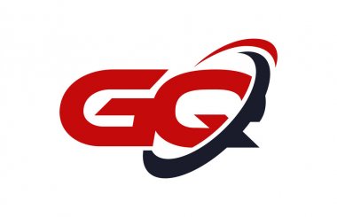 GQ Logo Swoosh elips kırmızı mektup vektör kavramı