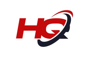 HQ Logo Swoosh elips kırmızı mektup vektör kavramı