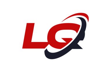 LQ Logo Swoosh elips kırmızı mektup vektör kavramı
