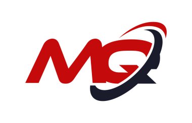MQ Logo Swoosh elips kırmızı mektup vektör kavramı