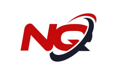 NQ Logo Swoosh elips kırmızı mektup vektör kavramı