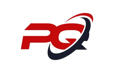 Pq Logo Swoosh elips kırmızı mektup vektör kavramı