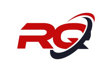 RQ Logo Swoosh elips kırmızı mektup vektör kavramı